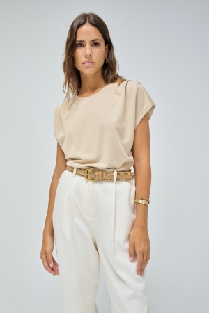 CINTURÓN DE CUERO BEIGE...