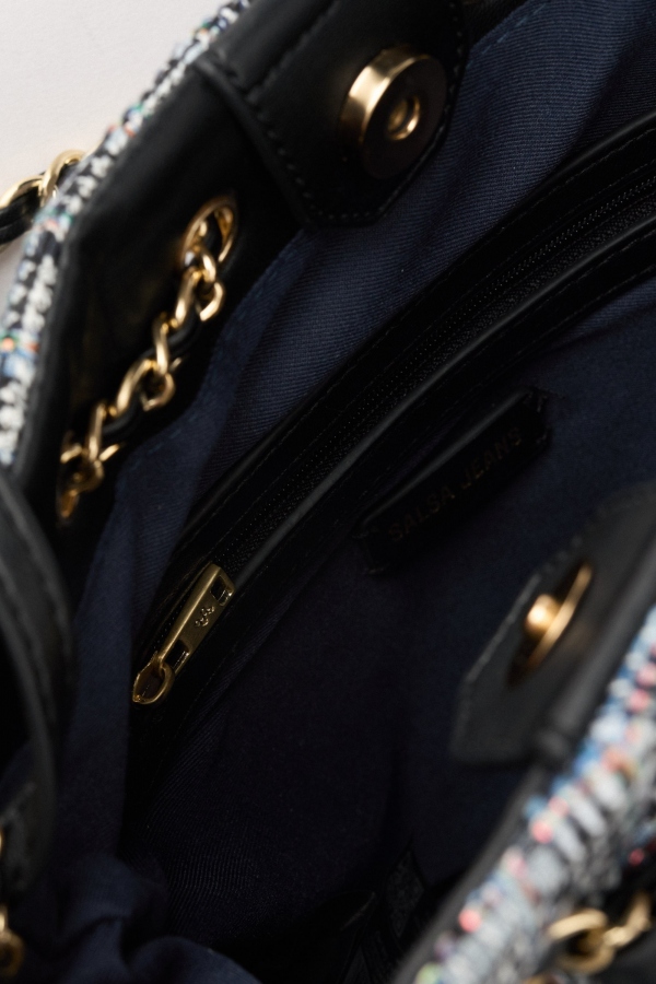 BOLSO BUCKET TWEED AZUL