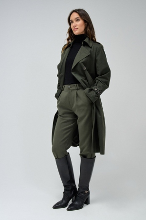 GABARDINA VERDE CON CINTURÓN 2