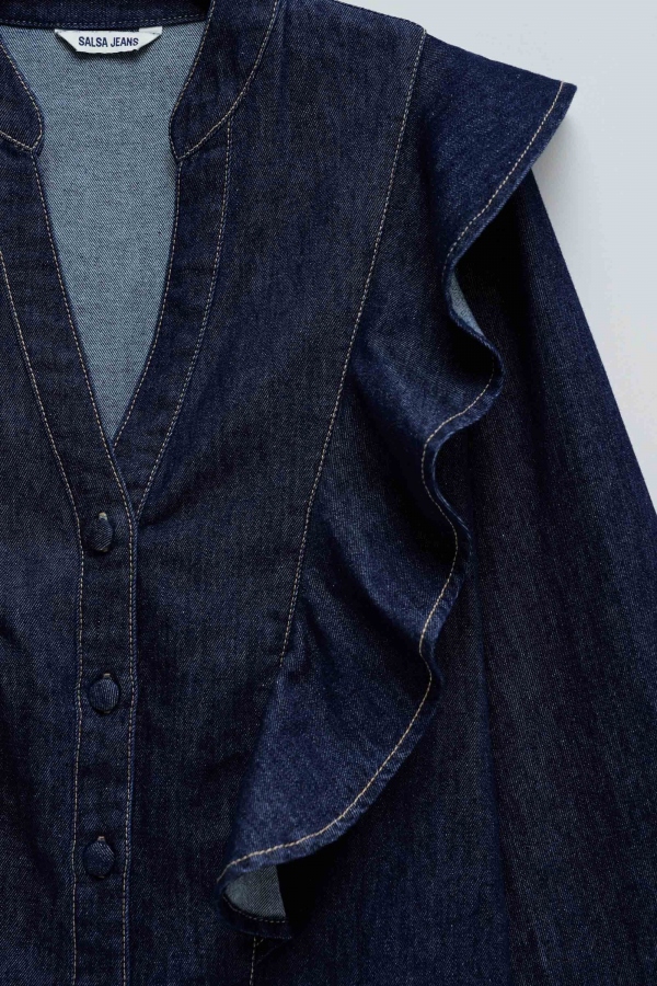 CAMISA DENIM VOLANTES CAMISA DENIM VOLANTES