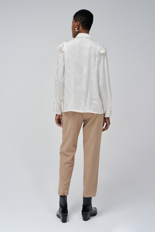 CAMISA SATÉN VOLANTES PASLEY MARFIL CAMISA SATÉN VOLANTES PASLEY MARFIL