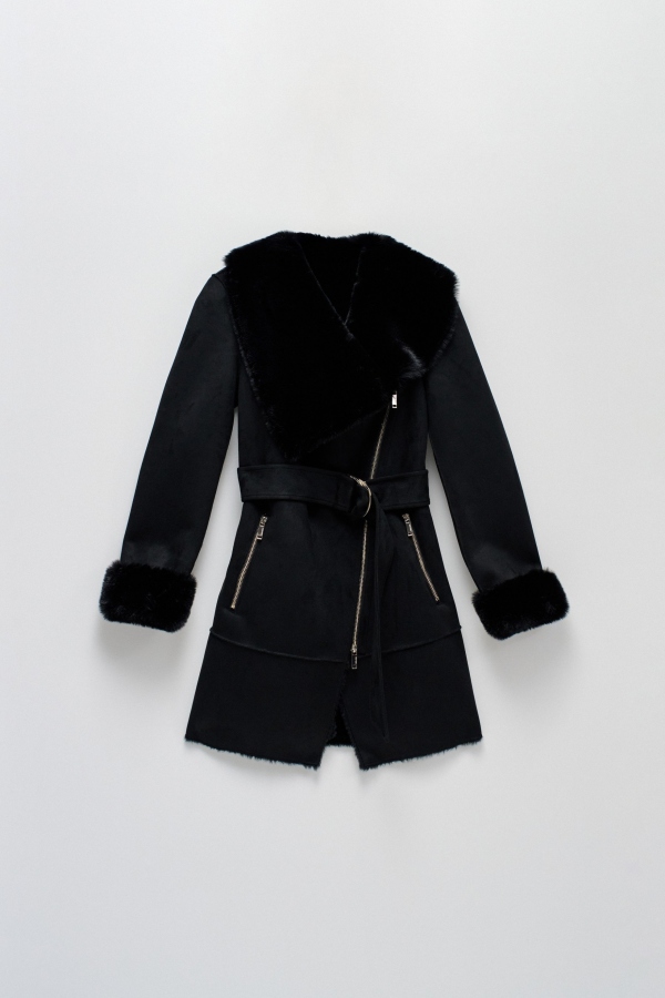 ABRIGO NEGRO ESTILO BORREGO DIANA ABRIGO NEGRO ESTILO BORREGO DIANA