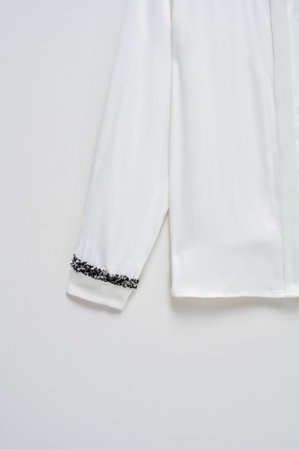 CAMISA BLANCA DETALLES TWEED CAMISA BLANCA DETALLES TWEED