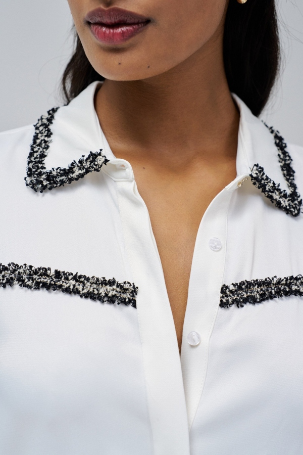 CAMISA BLANCA DETALLES TWEED CAMISA BLANCA DETALLES TWEED