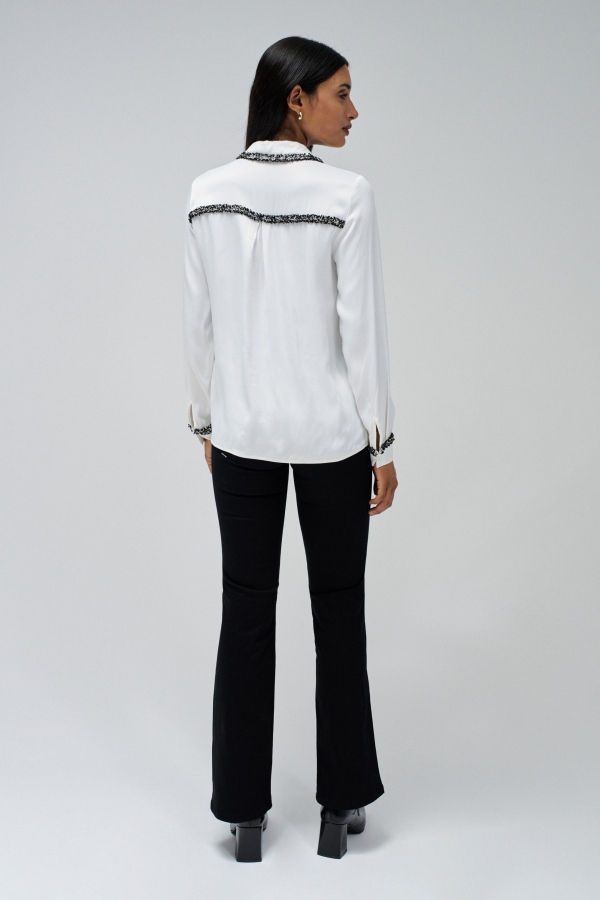 CAMISA BLANCA DETALLES TWEED CAMISA BLANCA DETALLES TWEED