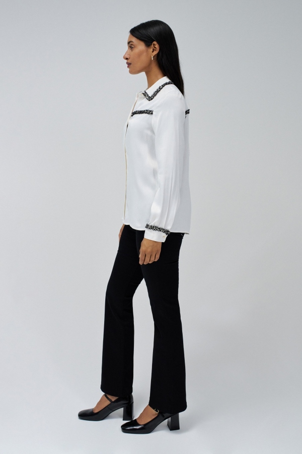 CAMISA BLANCA DETALLES TWEED CAMISA BLANCA DETALLES TWEED