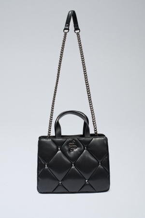 BOLSO DE MANO ACOLCHADO NEGRO