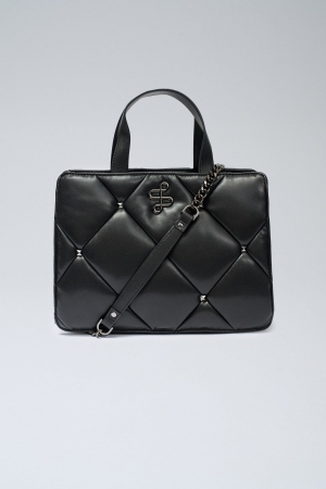 BOLSO DE MANO ACOLCHADO NEGRO 2