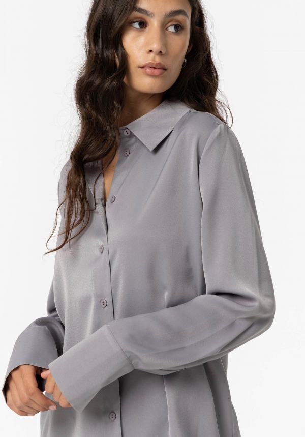 CAMISA SATINADA GRIS CAMISA SATINADA GRIS