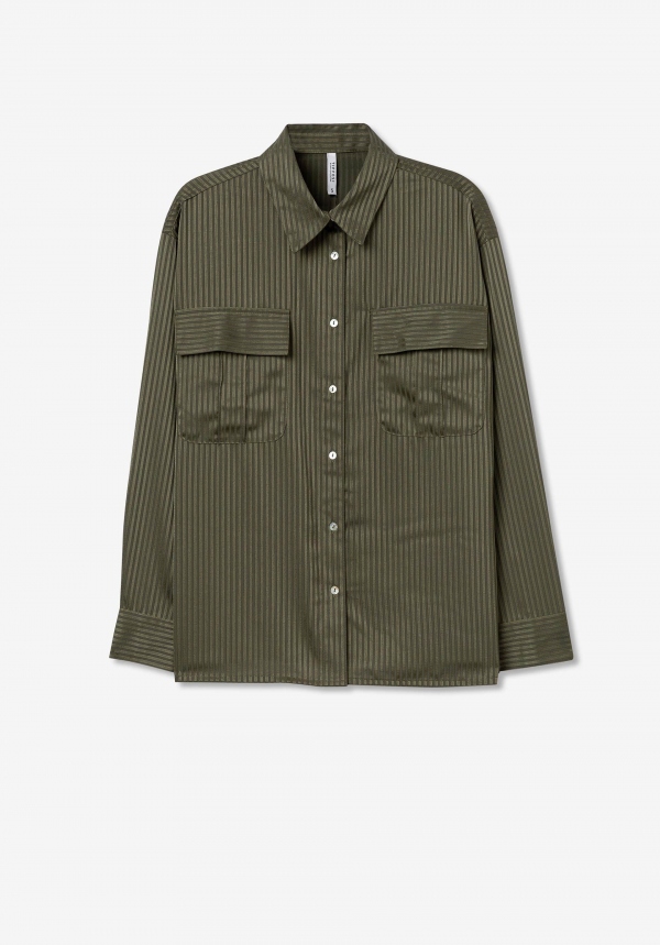 CAMISA SATINADA RAYAS VERDE CAMISA SATINADA RAYAS VERDE