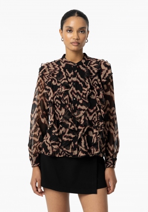 CAMISA ANIMAL PRINT MARRÓN...