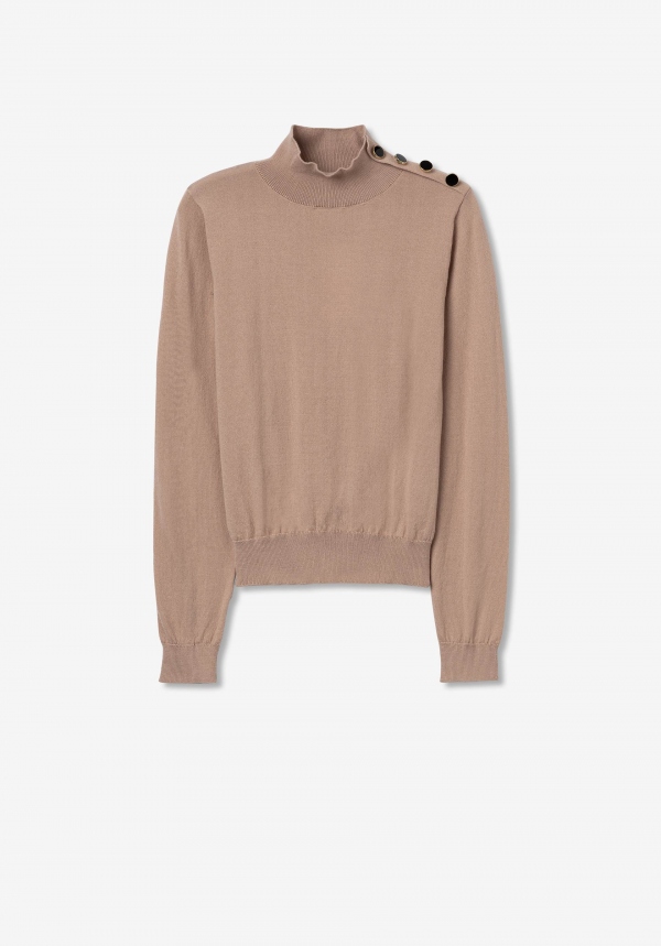 JERSEY DE PUNTO BEIGE BOTONES DORADOS JERSEY DE PUNTO BEIGE BOTONES DORADOS