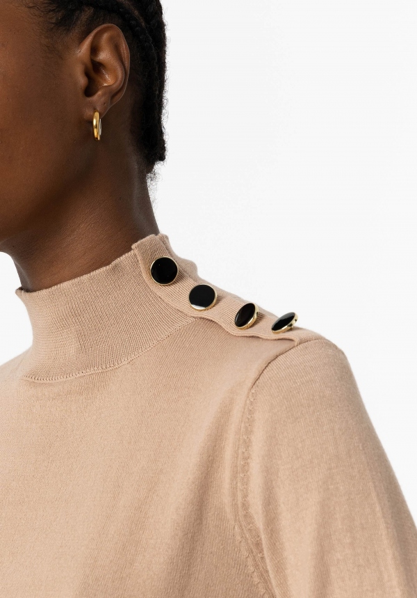 JERSEY DE PUNTO BEIGE BOTONES DORADOS JERSEY DE PUNTO BEIGE BOTONES DORADOS