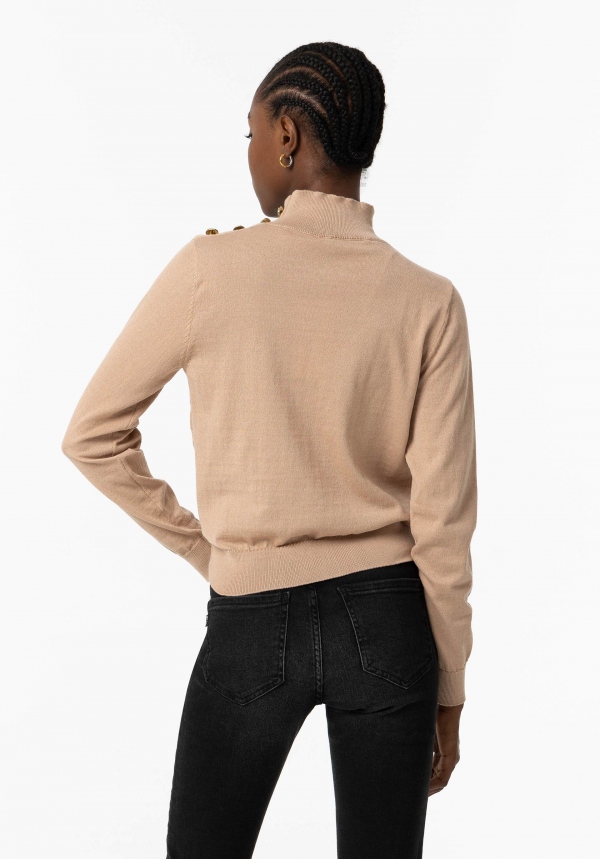 JERSEY DE PUNTO BEIGE BOTONES DORADOS JERSEY DE PUNTO BEIGE BOTONES DORADOS
