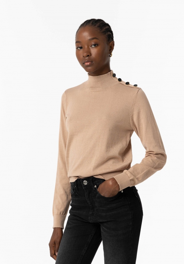 JERSEY DE PUNTO BEIGE BOTONES DORADOS JERSEY DE PUNTO BEIGE BOTONES DORADOS