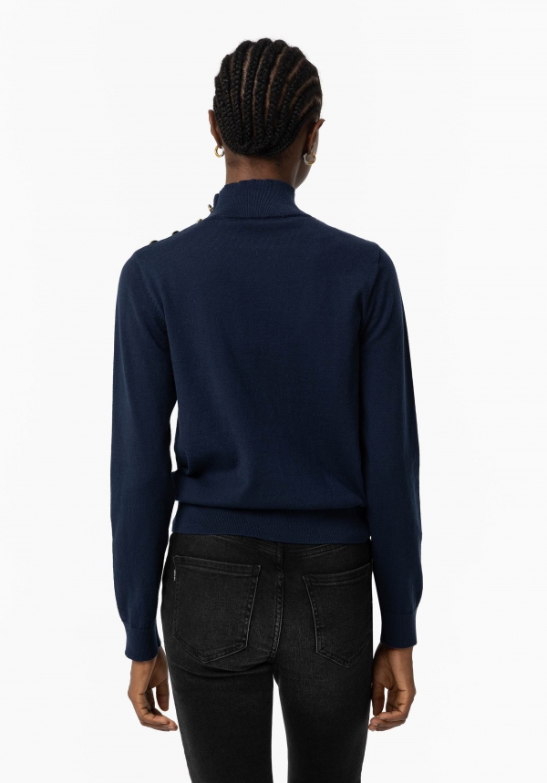 JERSEY DE PUNTO AZUL MARINO BOTONES... JERSEY DE PUNTO AZUL MARINO BOTONES...