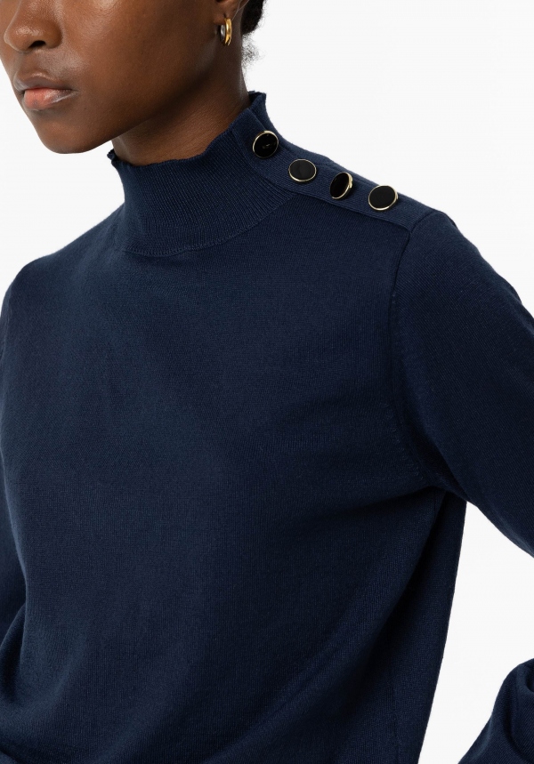 JERSEY DE PUNTO AZUL MARINO BOTONES... JERSEY DE PUNTO AZUL MARINO BOTONES...