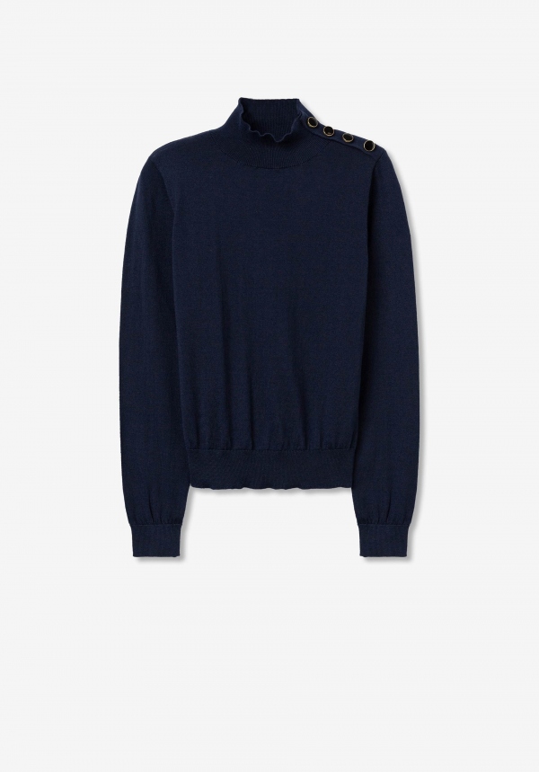 JERSEY DE PUNTO AZUL MARINO BOTONES... JERSEY DE PUNTO AZUL MARINO BOTONES...