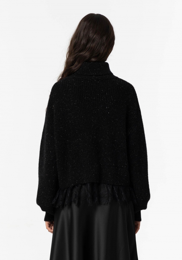 JERSEY DE PUNTO NEGRO CON BRILLO Y...