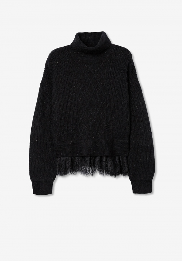 JERSEY DE PUNTO NEGRO CON BRILLO Y...