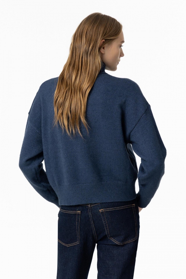 JERSEY DE PUNTO CUELLO ALTO AZUL MARINO JERSEY DE PUNTO CUELLO ALTO AZUL MARINO