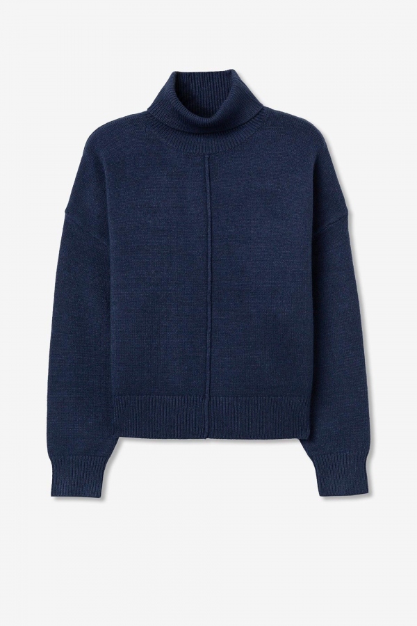 JERSEY DE PUNTO CUELLO ALTO AZUL MARINO JERSEY DE PUNTO CUELLO ALTO AZUL MARINO