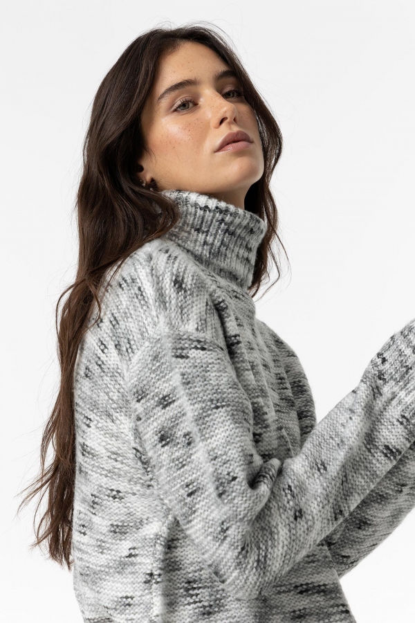 JERSEY DE PUNTO JASPEADO GRIS JERSEY DE PUNTO JASPEADO GRIS