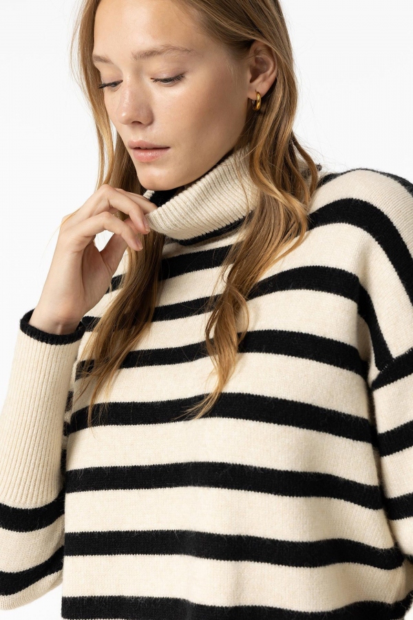 JERSEY DE PUNTO RAYAS BEIGE Y NEGRO JERSEY DE PUNTO RAYAS BEIGE Y NEGRO