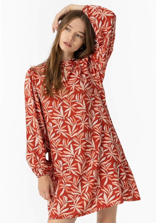 VESTIDO CORAL ESTAMPADO FLORAL