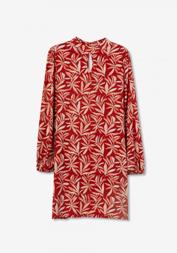 VESTIDO CORAL ESTAMPADO FLORAL