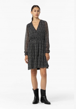 VESTIDO CRUZADO NEGRO CON...