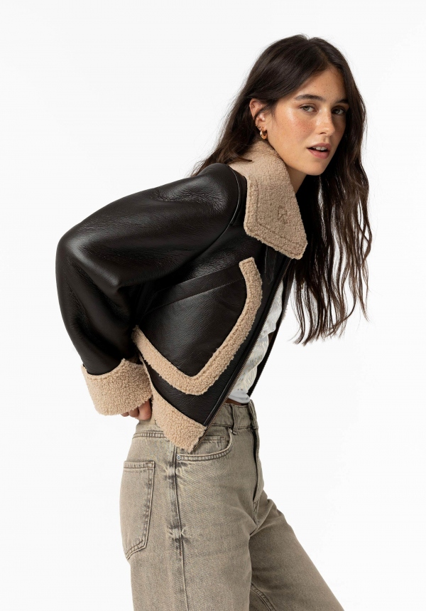 CAZADORA AVIADOR MARRÓN CHOCOLATE CAZADORA AVIADOR MARRÓN CHOCOLATE