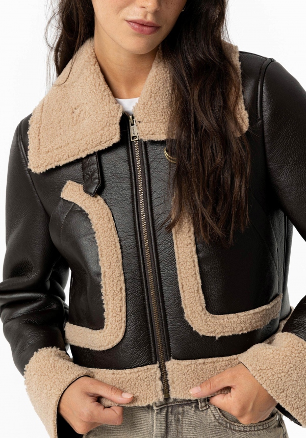 CAZADORA AVIADOR MARRÓN CHOCOLATE CAZADORA AVIADOR MARRÓN CHOCOLATE