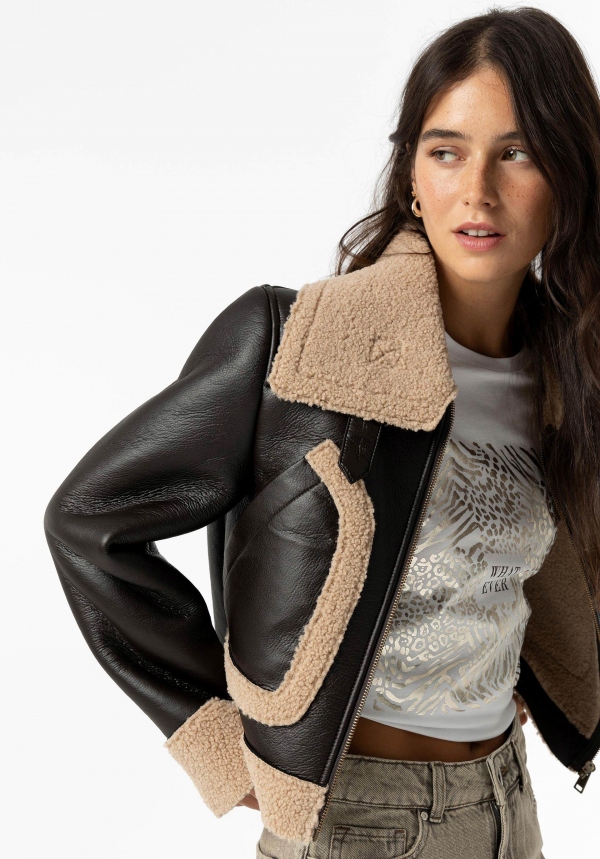 CAZADORA AVIADOR MARRÓN CHOCOLATE CAZADORA AVIADOR MARRÓN CHOCOLATE