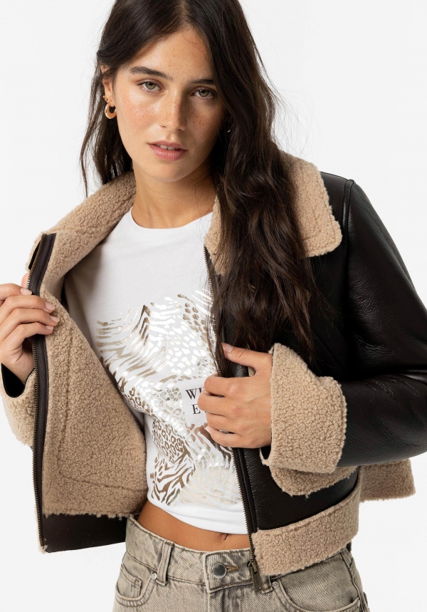 CAZADORA AVIADOR MARRÓN CHOCOLATE CAZADORA AVIADOR MARRÓN CHOCOLATE