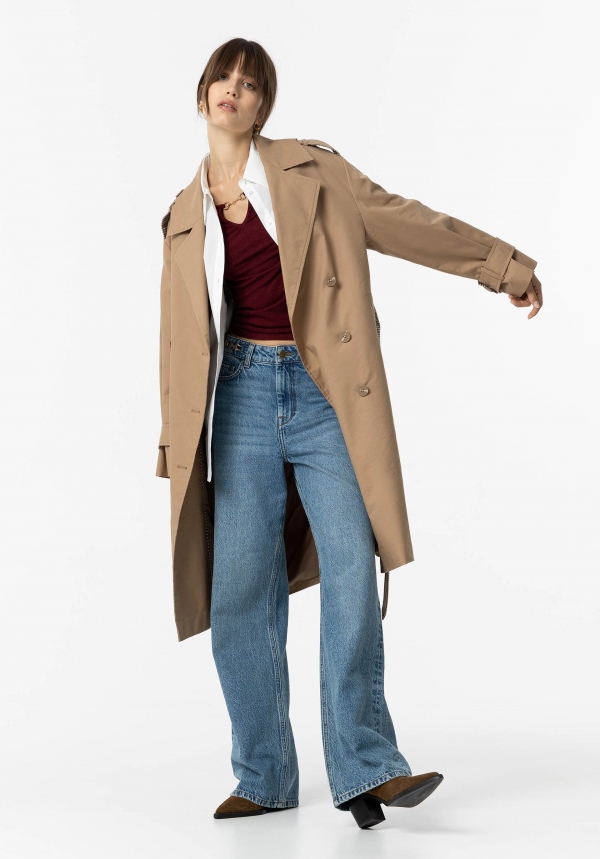 GABARDINA CAMEL CON CITURÓN