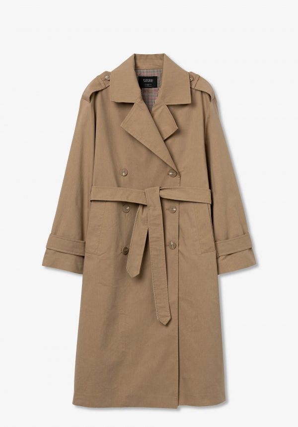 GABARDINA CAMEL CON CITURÓN