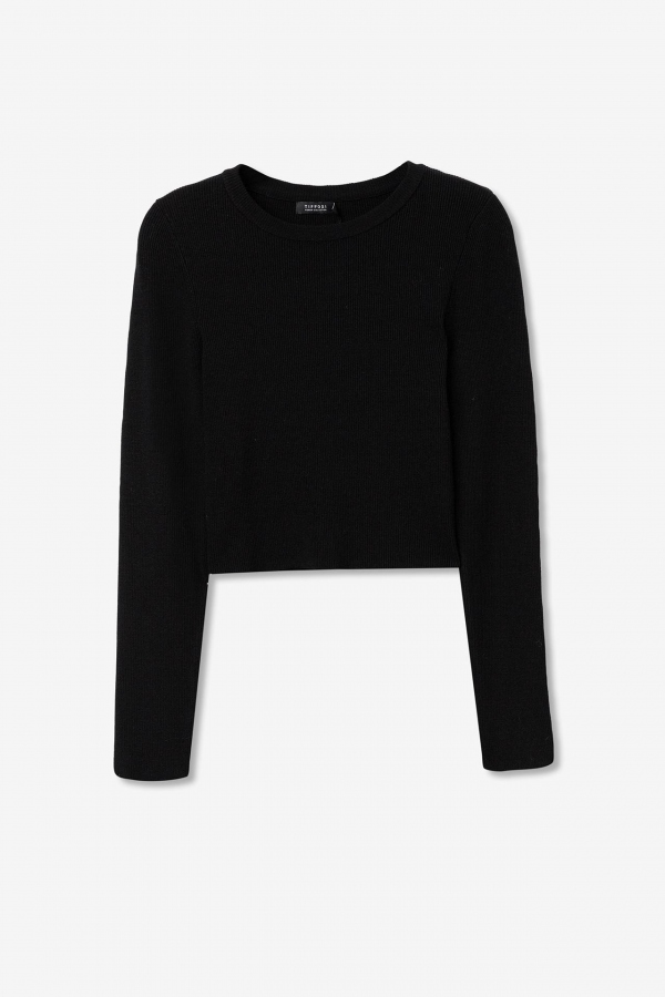 JERSEY RECORTADO NEGRO CON PEDRERÍA JERSEY RECORTADO NEGRO CON PEDRERÍA