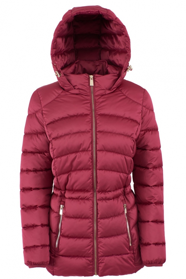 ABRIGO ACOLCHADO ROSA CON CAPUCHA