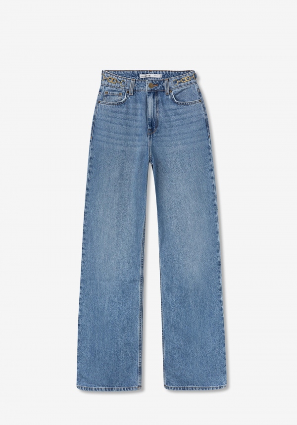 JEANS BONNYE ANCHOS CON APLIQUES DORADOS JEANS BONNYE ANCHOS CON APLIQUES DORADOS