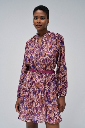 VESTIDO PLISADO MORADO CON...