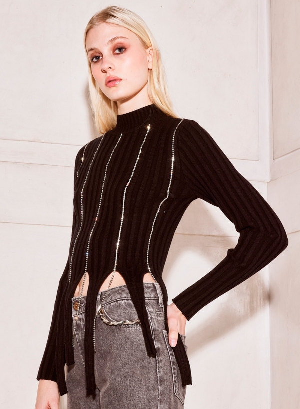 SWETER NEGRO PEDRERIA