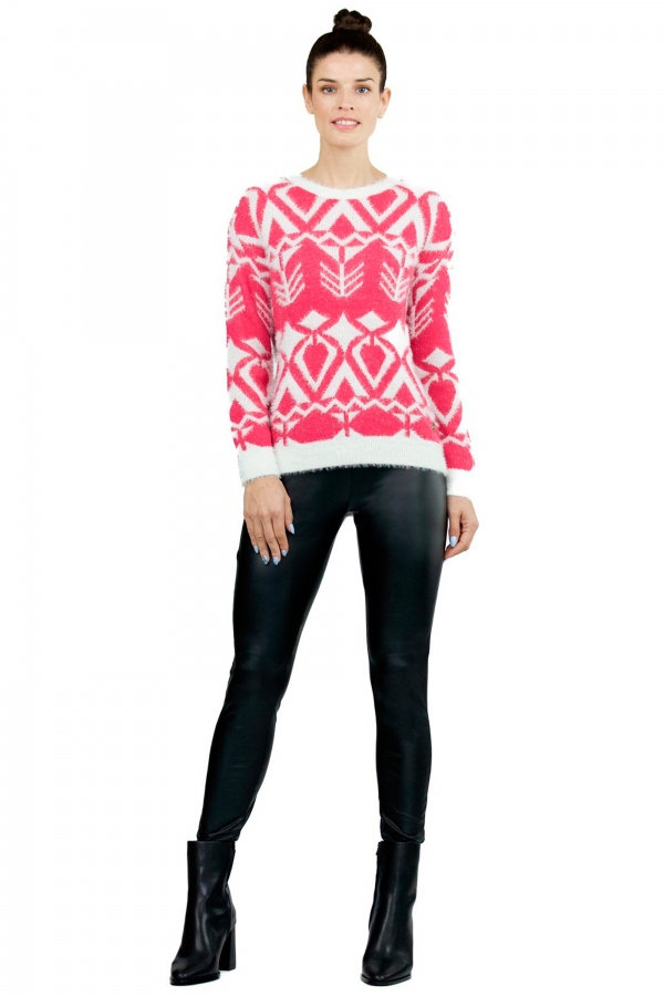 JERSEY ÉTNICO BLANCO Y ROSA