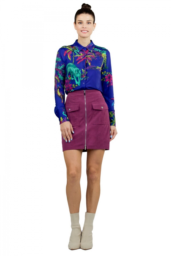 CAMISA AZUL SELVÁTICA MULTICOLOR CAMISA AZUL SELVÁTICA MULTICOLOR