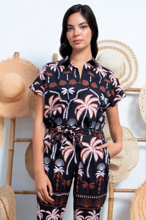 CAMISA TROPICAL NEGRA