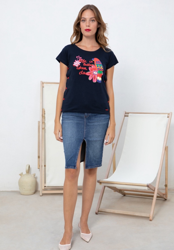 CAMISETA TROPICAL LIFE IS BETTER CAMISETA TROPICAL LIFE IS BETTER