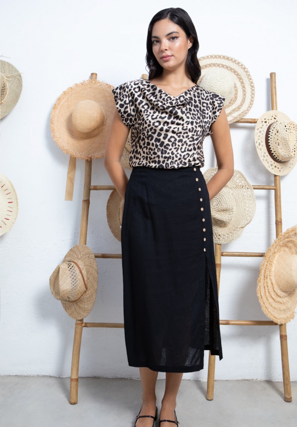 CAMISETA ANIMAL PRINT LEOPARDO CAMISETA ANIMAL PRINT LEOPARDO