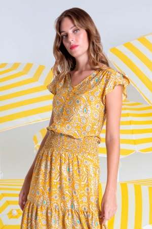 BLUSA AMARILLA PAILSEY FLORAL