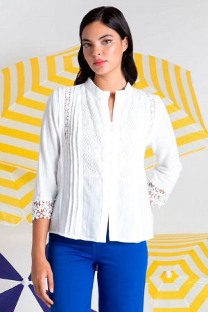 CAMISA BLANCA BORDADOS