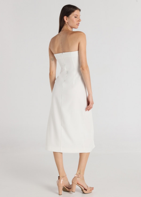 VESTIDO MIDI PALABRA DE HONOR BLANCO VESTIDO MIDI PALABRA DE HONOR BLANCO